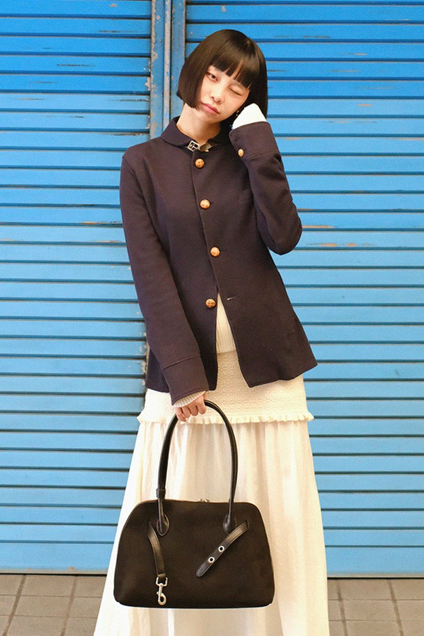 DENU - 숄더백 - NOA BAG[SUEDE BLACK]