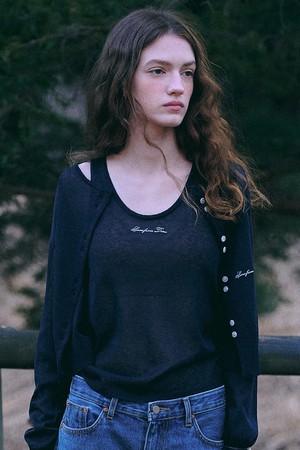 Summer knit jacket + sleeve [NAVY]