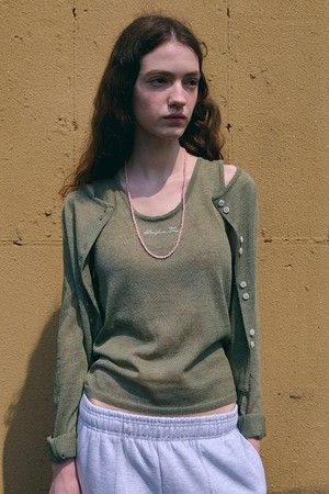 Summer knit jacket + sleeve [OLIVE]
