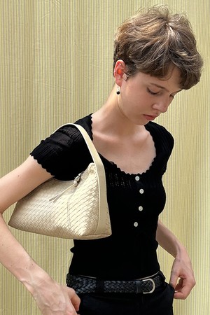 Jane Weaving Tote Bag [BEIGE]