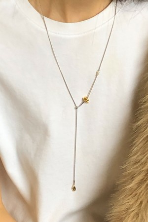 Tiny gold stone necklace