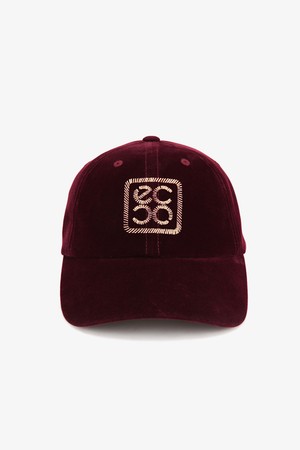 ECCO 쿼드로고 벨벳 캡_WINE-a