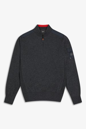 모크넥 하프 집업 방풍 풀오버_GREY-a