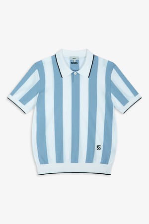 스트라이프 반팔 폴로 스웨터_BLUE-a