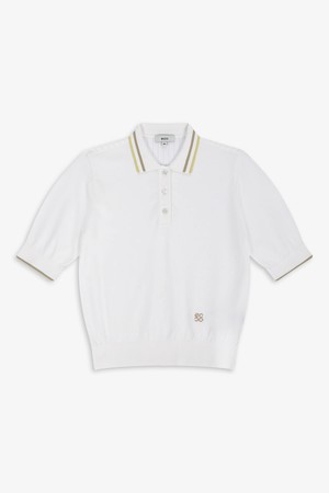 컬러 포인트 반팔 폴로 스웨터_WHITE-a