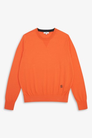 조직 믹스 라운드넥 스웨터_ORANGE-a