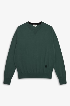 조직 믹스 라운드넥 스웨터_KHAKI-a