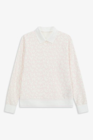 전판 프린트 카라 블루종핏 티셔츠_PINK-a