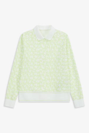 전판 프린트 카라 블루종핏 티셔츠_YELLOW-a