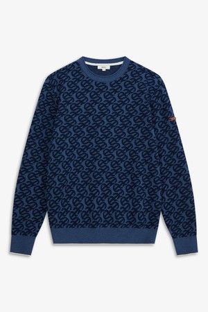 패턴 자카드 풀오버_NAVY-a