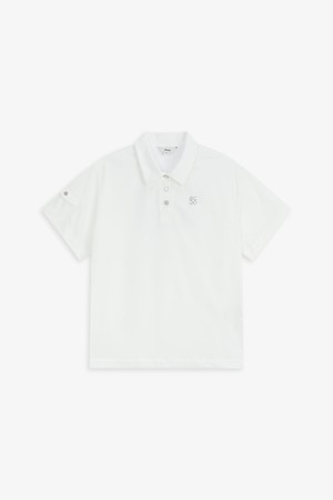 우븐 하이브리드 반팔 티셔츠_IVORY-a