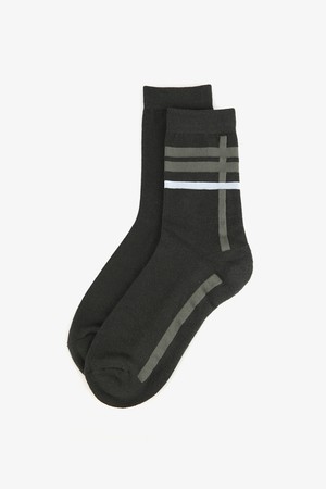 MEN 스트라이프 중목 양말_GREEN-a