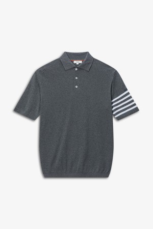 소매 라인 반팔 카라 니트_GREY-a