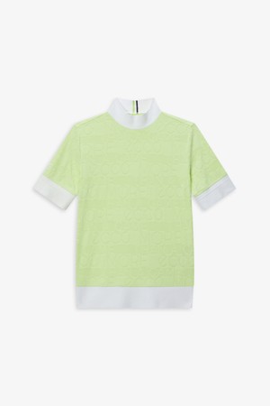 자카드 5부 티셔츠_YELLOW-a