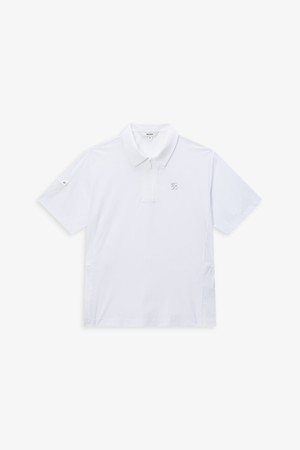 등판 우븐 하이브리드 반팔 카라 티셔츠_WHITE-a