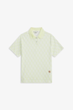 전판 프린트 핏변형 반팔 카라 티셔츠_YELLOW-a