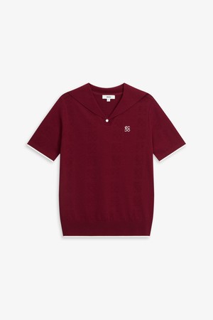 스카시 5부 소매 풀오버_WINE-a