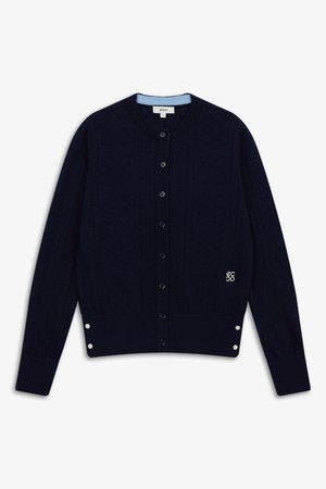 스카시 라운드넥 가디건_NAVY-a