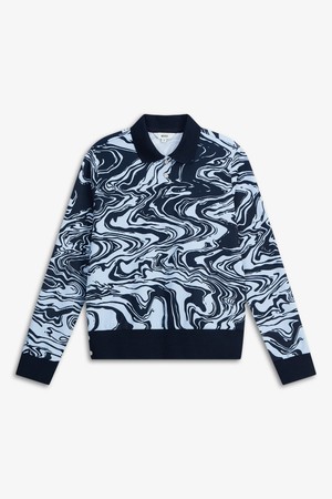 패턴 긴팔 티셔츠_NAVY-a