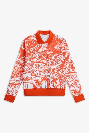 패턴 긴팔 티셔츠_ORANGE-a