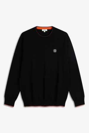 조직 변형 라운드 풀오버_BLACK-a