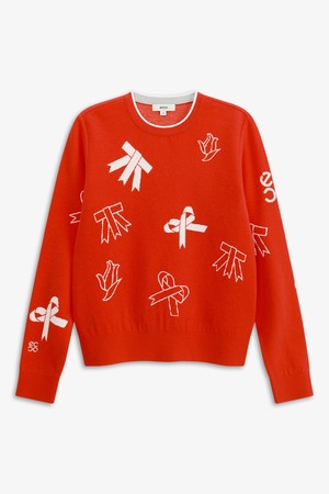 리본패턴 라운드 풀오버_ORANGE-a