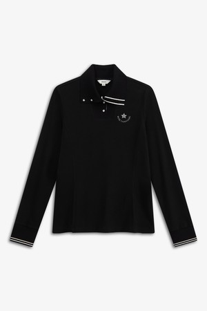 STAR 니트 하이브리드 티셔츠_BLACK-a