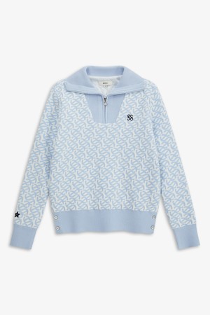 STAR 웨이브 패턴 방풍 풀오버_BLUE-a