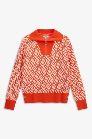 STAR 웨이브 패턴 방풍 풀오버_ORANGE-a