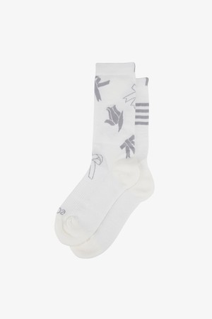 WOMEN 가을 여성 리본패턴 중목양말_WHITE-a