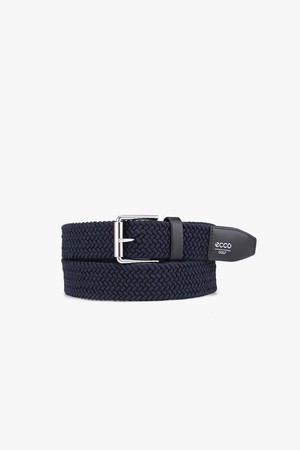 MEN ECCO Golf Braided Belt_NAVY-a