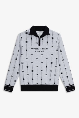 STAR 패턴 하프집업 방풍 풀오버_WHITE-a