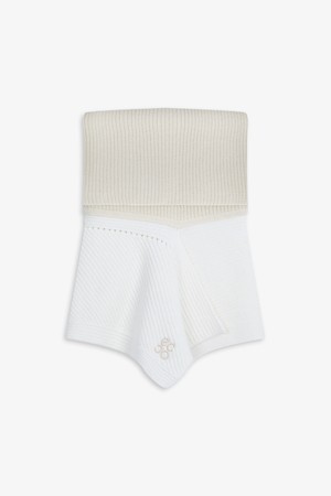 WOMEN 겨울 여성 캐시미어혼방 배색 넥워머_IVORY-a