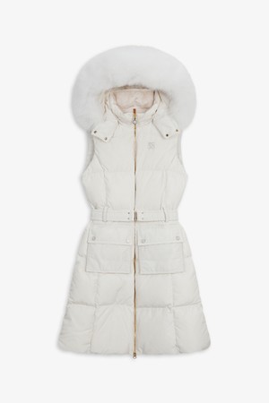 퍼 트리밍 롱 다운베스트_IVORY-a