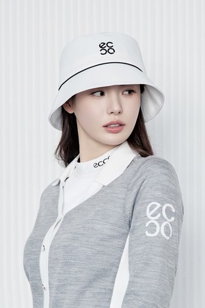 UNISEX 언발란스챙 햇_WHITE-a