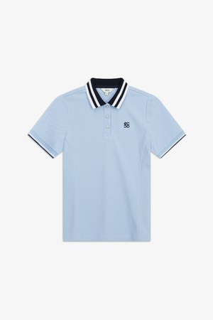 WOMEN 피케 반팔 티셔츠_BLUE-a