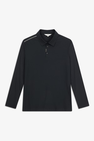 MEN 핫멜팅 변형 플라켓 냉감 긴팔_BLACK-a