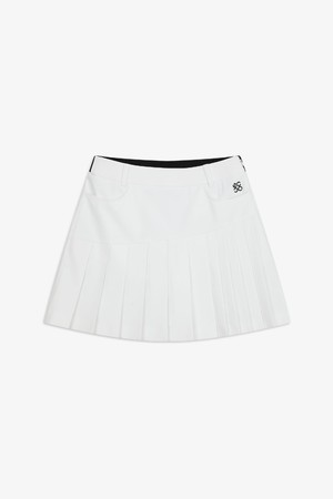 WOMEN 변형 플리츠 스커트_WHITE-a