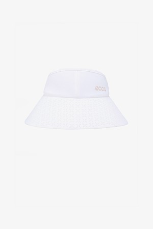 WOMEN 와이드챙 펀칭 바이저_IVORY-a