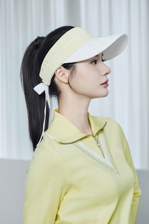 WOMEN 리본 바이저_YELLOW-a