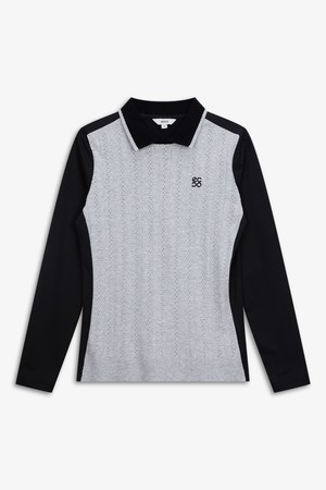 WOMEN 니트 하이브리드 긴팔 티셔츠-a