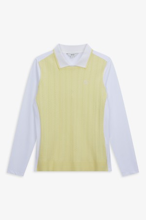 WOMEN 니트 하이브리드 긴팔 티셔츠-a