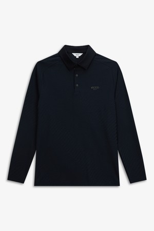 MEN 사선 자카드 긴팔 티셔츠_BLACK-a