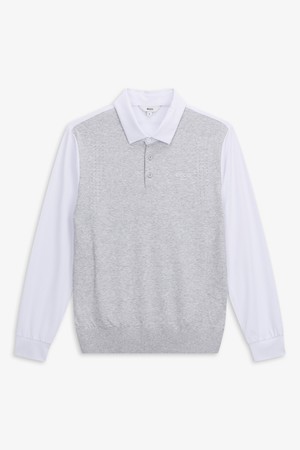 MEN 니트 하이브리드 긴팔 티셔츠_WHITE-a