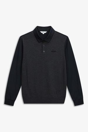 MEN 니트 하이브리드 긴팔 티셔츠_BLACK-a