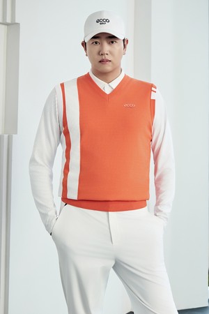 MEN 컬러 블럭 베스트_ORANGE-a