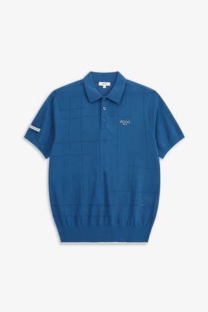 MEN 조직감 반팔 스웨터_BLUE-a