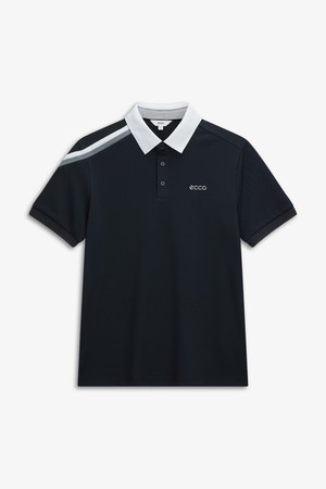 MEN 메쉬 부속 라인포인트 피케 반팔 티셔츠_GREY-a