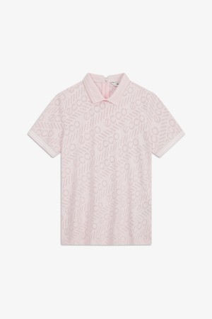 WOMEN 메쉬 자가드 티셔츠_PINK-a