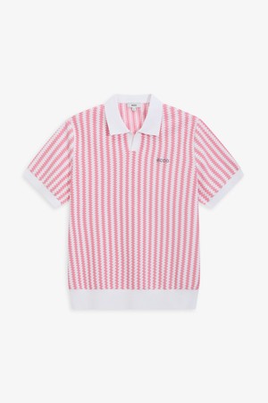 MEN 지그재그 패턴 반팔 풀오버_PINK-a